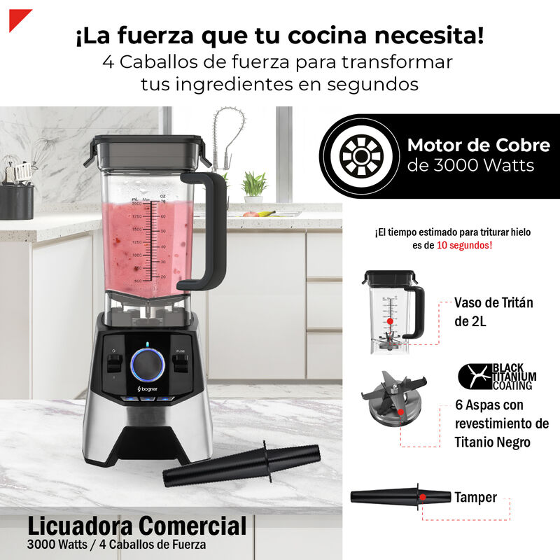 Bogner Licuadora Comercial 3000W 4Cf Bsb09S image number null