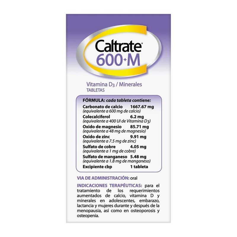 Caltrate Suplemento De Calcio 600 +m 600mg / 40... image number null