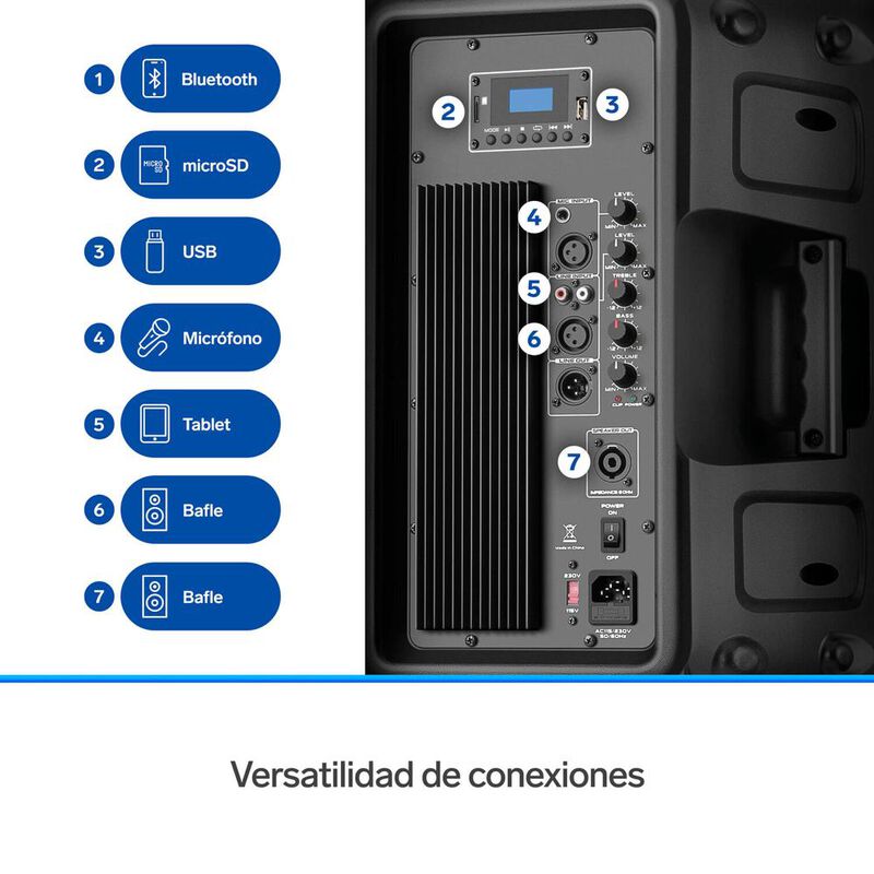 Bafle Profesional Bluetooth De 12 2300 W BAF-12... image number null