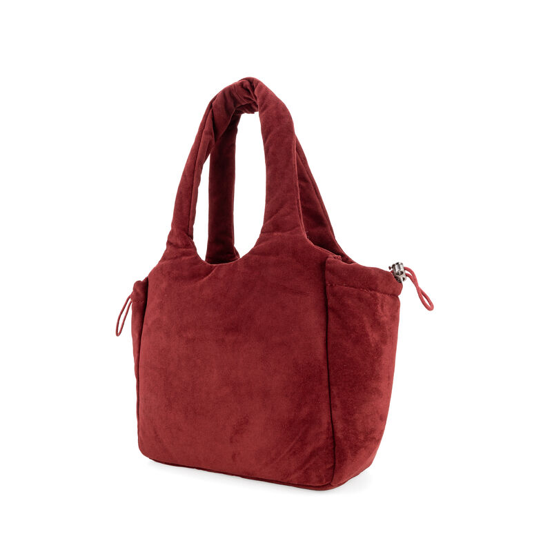 Bolsa Satchel Acolchada En Suede Color Rojo Tin... image number null