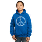 Sudadera Con Capucha Word Art Para Ni&ntilde;o - La Palabra Paz En 77 Idiomas - Azul Rey
