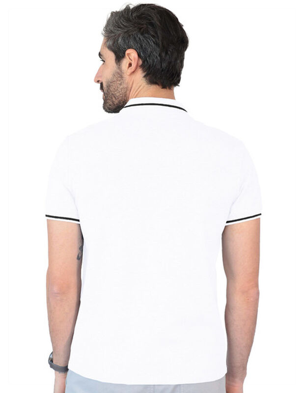 Playera Casual Cuello Con Cierre Hombre Blanco ... image number null