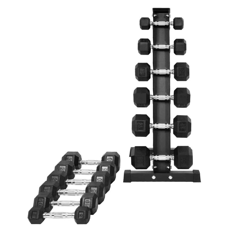 Rack 12 Pesas Hexagonales Mancuernas 5-30 Lb So... image number null