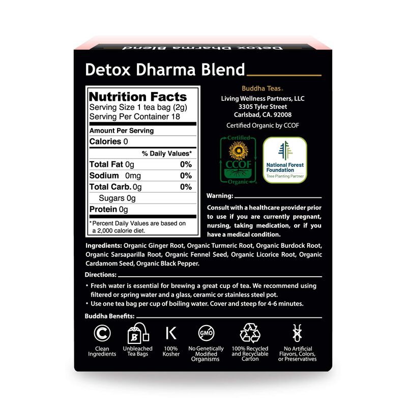 Buddha Teas T&eacute; Mezcla Dharma Detox 36 g 18 Bols... image number null