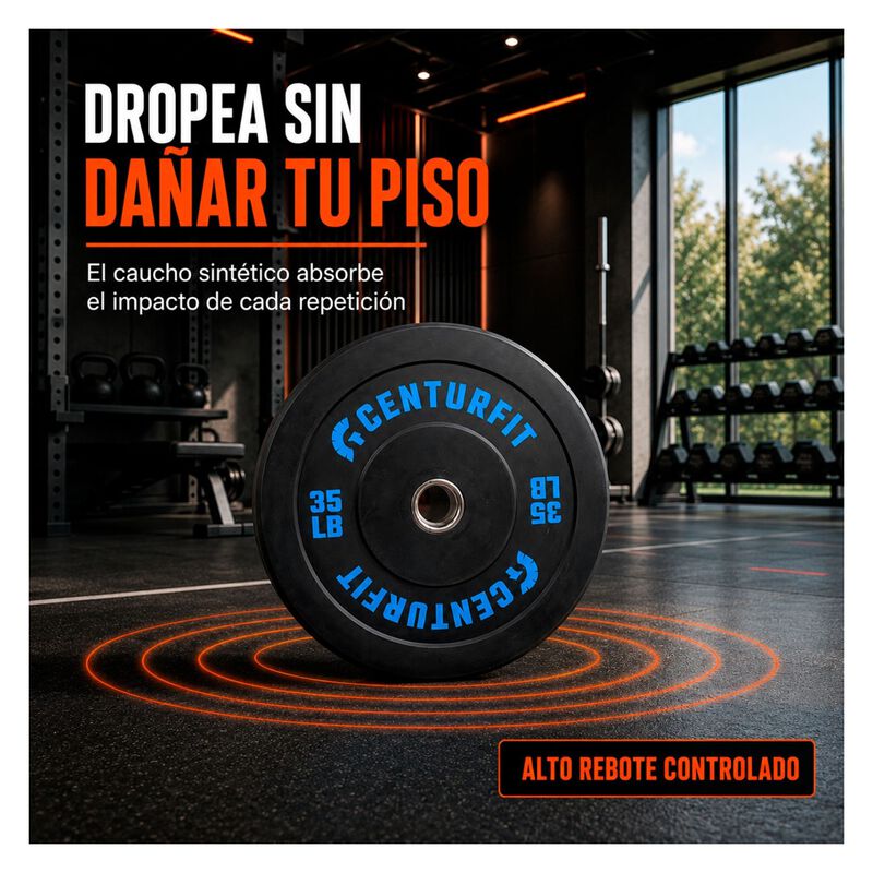 Par Disco Bumper Olimpico Libras Centro Aceroca... image number null
