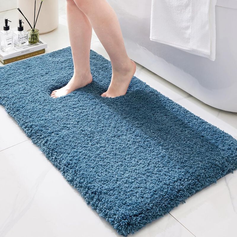 Alfombra De Ba&ntilde;o Ruggnovea 150x61 Cm Azul Micro... image number null