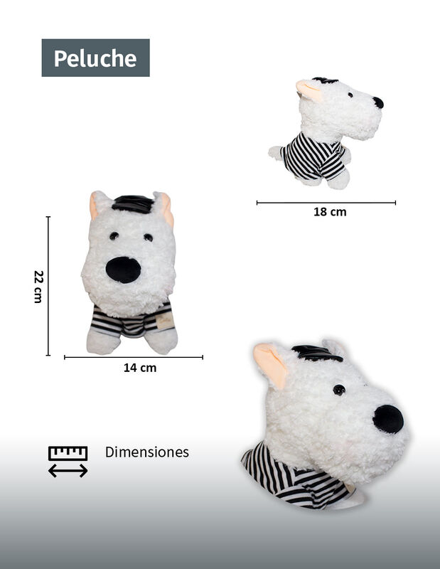 Peluche Perrito Con Boina/ Camisa a Rayas image number null