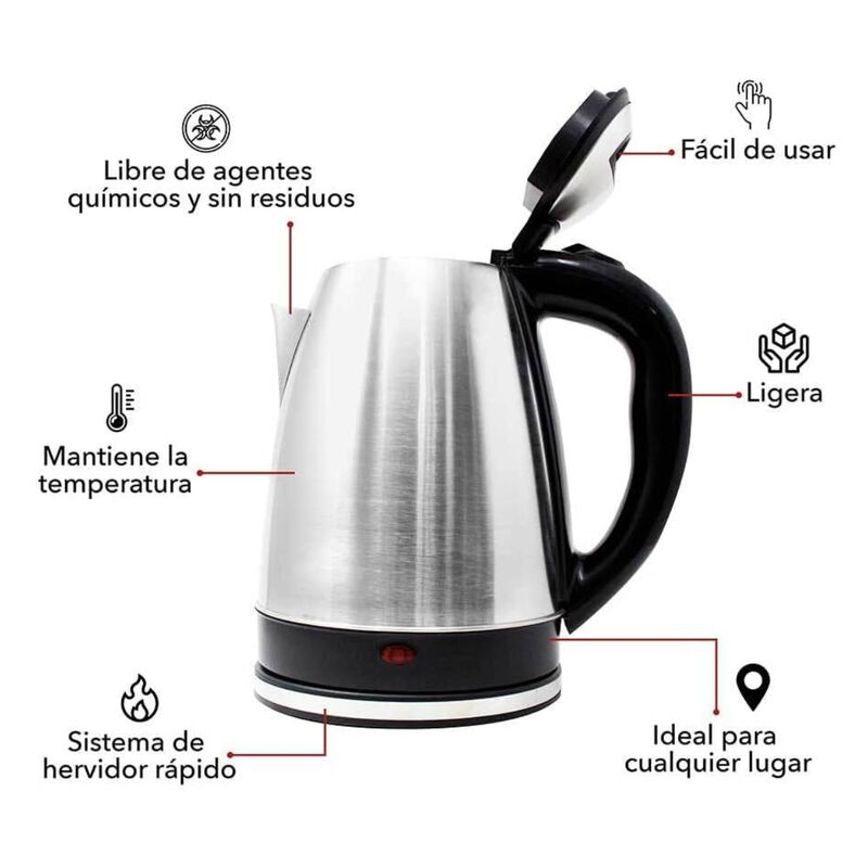 Tetera Eléctrica Negra con Apagado Automático y... image number null