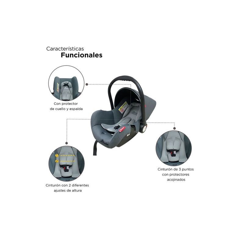Autoasiento Portabeb&eacute; 0-12 Meses Con Cintur&oacute;n 3... image number null