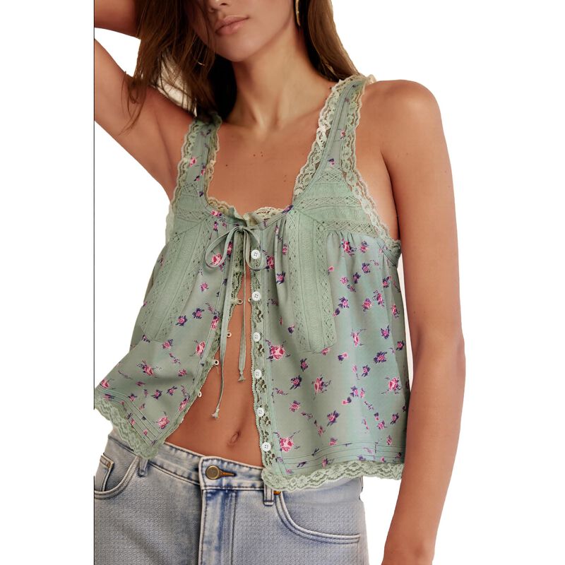 Blusa Boho Geabal Sin Mangas Encaje Nudo Fronta... image number null