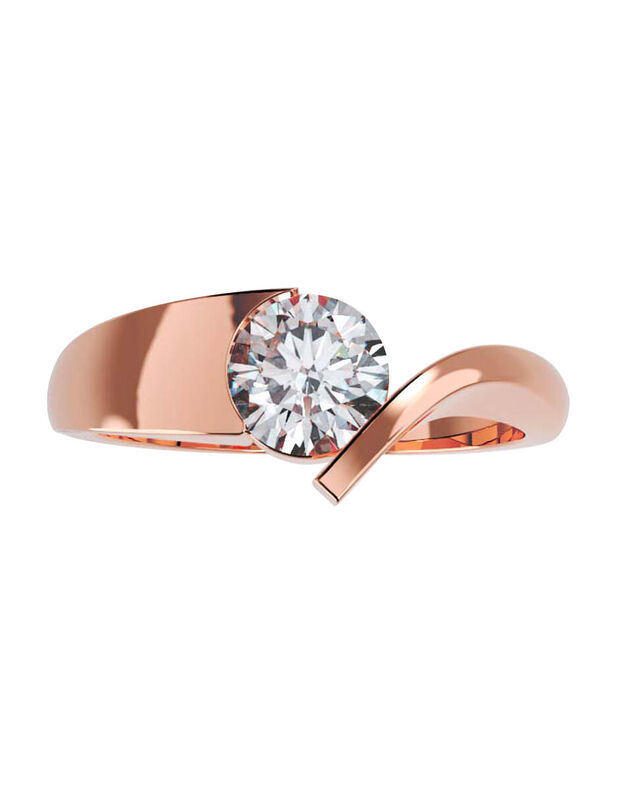 Anillo de Compromiso en Oro de 14K con Circonia... image number null