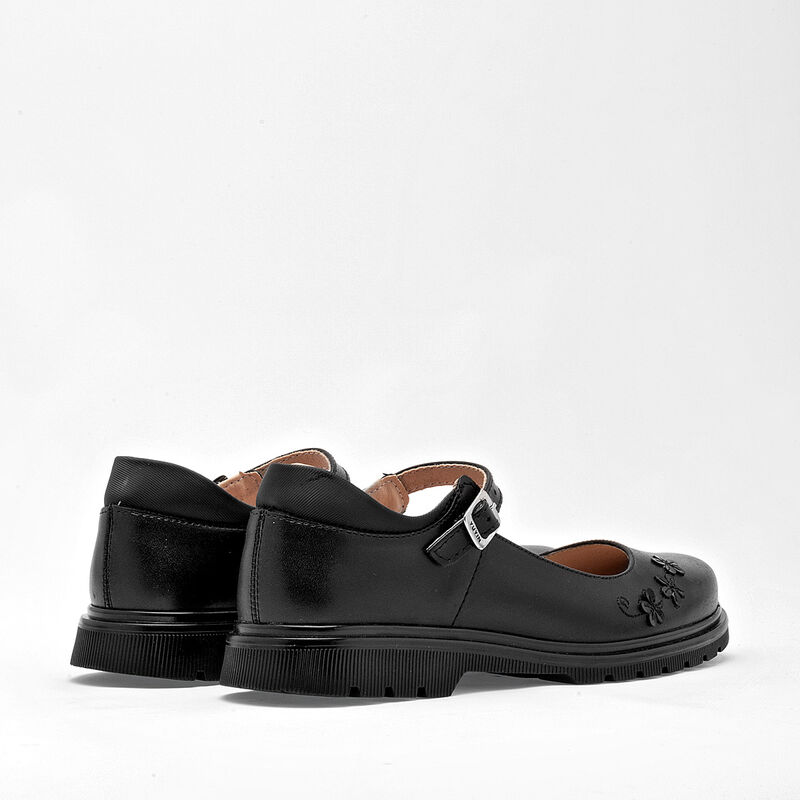 Yuyin Zapato Escolar De Piel Para Mujer Negro C... image number null