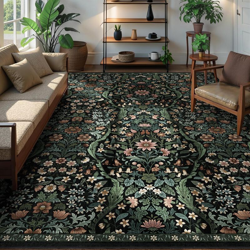 Alfombra Nakedcloud 244x152 Cm Boho Floral Lava... image number null