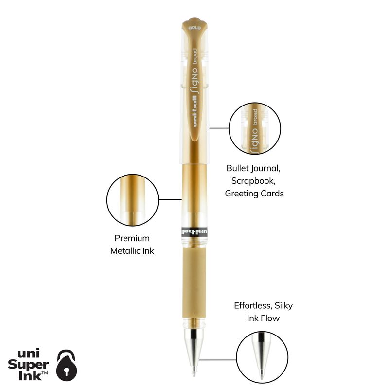 Set De 3 Bol&iacute;grafos De Gel Uni‑ball Signo Impac... image number null