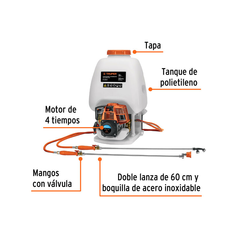 Fumigador de 25 L con Motor A Gasolina de 4 Tie... image number null
