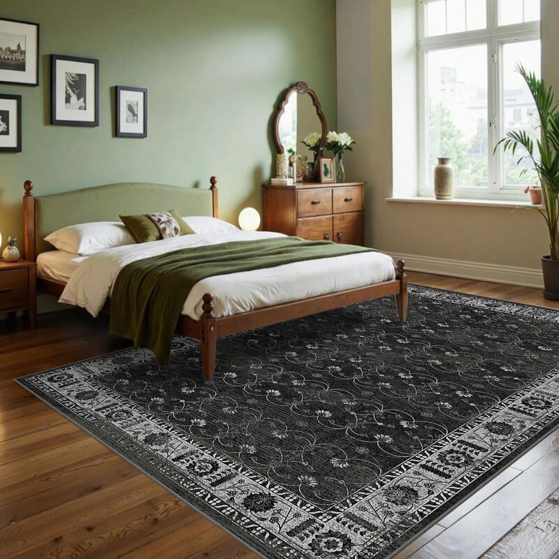 Alfombra De &Aacute;rea Rugxara 183x152 Cm Negra Lavab... image number null