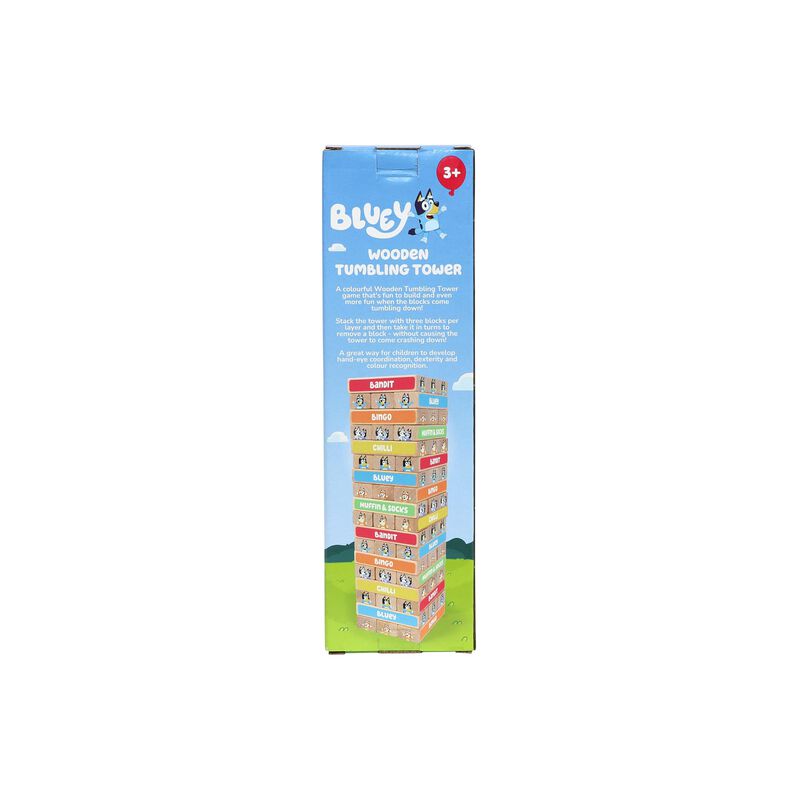 Juego Tumbling Tower Bluey, 54 Bloques De Mader... image number null
