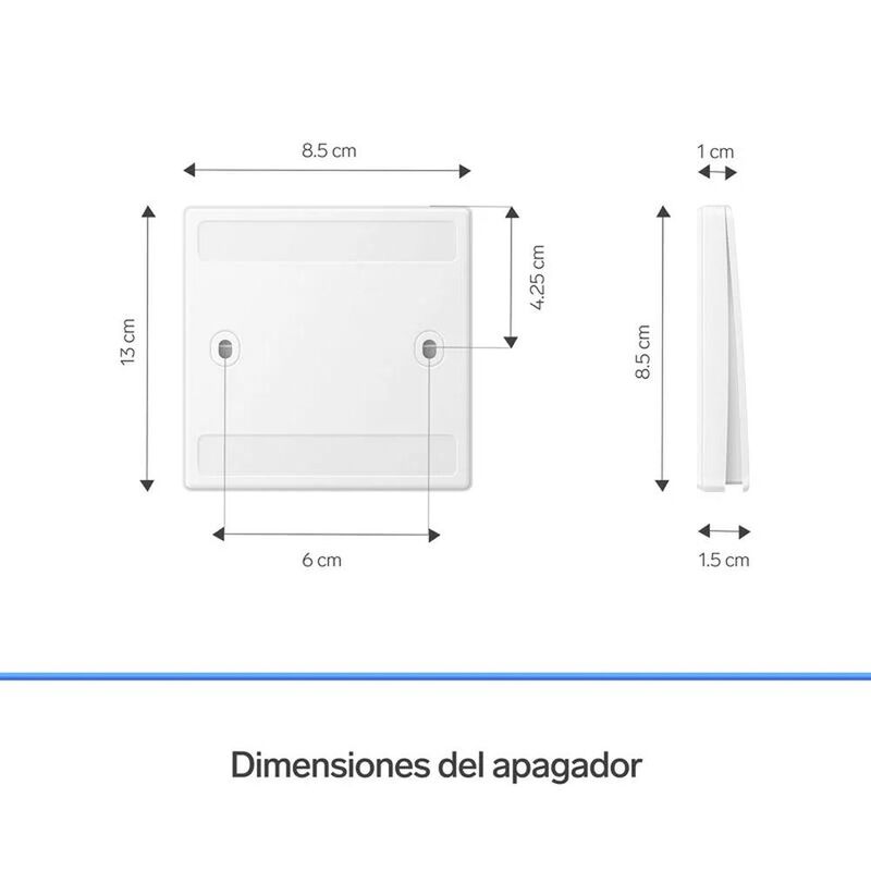 Apagador inal&aacute;mbrico RF cin&eacute;tico sencillo image number null