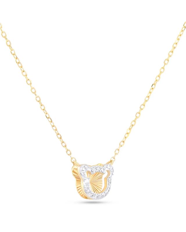 Gargantilla De Osito Oro Amarillo 14k 3pts Diam... image number null