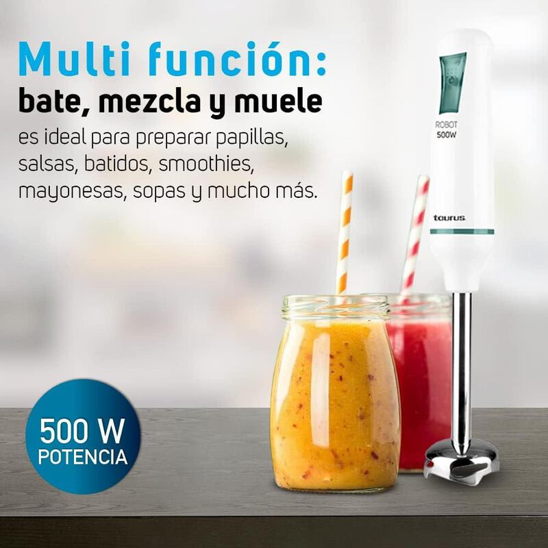 BATIDORA INMERSION TAURUS ROBOT500 INOX BLANCO image number null