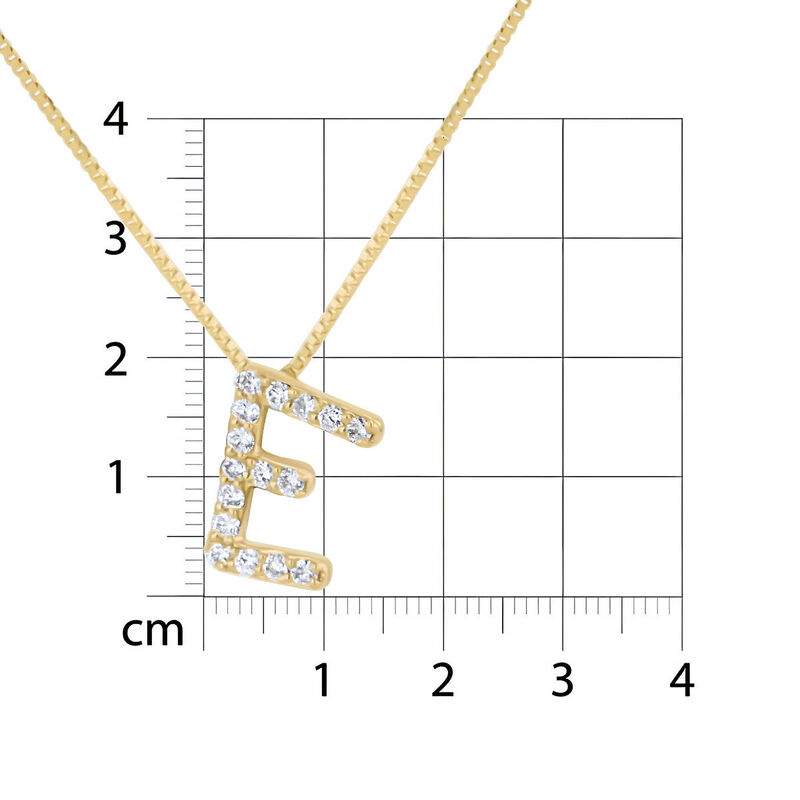 Dije Letra E De Oro Amarillo 14K Con Cadena Con... image number null