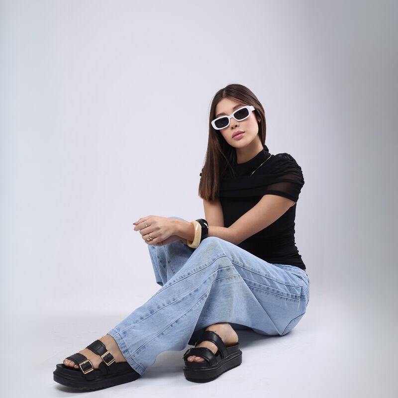 Jeans Barrel Mujer Savi Basic Mezclilla Tiro Me... image number null