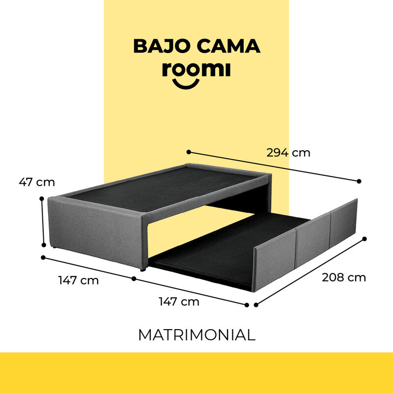Cama Doble Roomi + 2 Colchones Smile Memory For... image number null