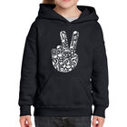 Sudadera Con Capucha Word Art Para Ni&ntilde;a - Dedos de Paz Musicales - Negro