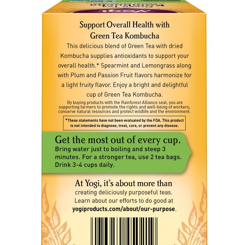Tea Yogi Green Tea Kombucha Organic 96 Bolsas (... image number null
