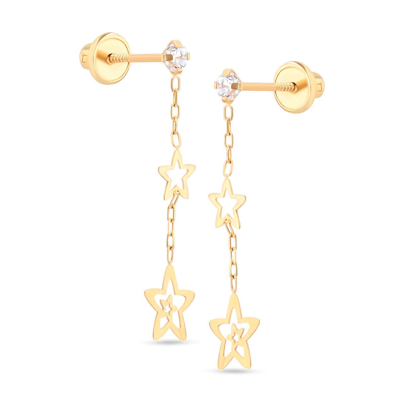 Aretes De Estrella De Oro Amarillo 14k image number null