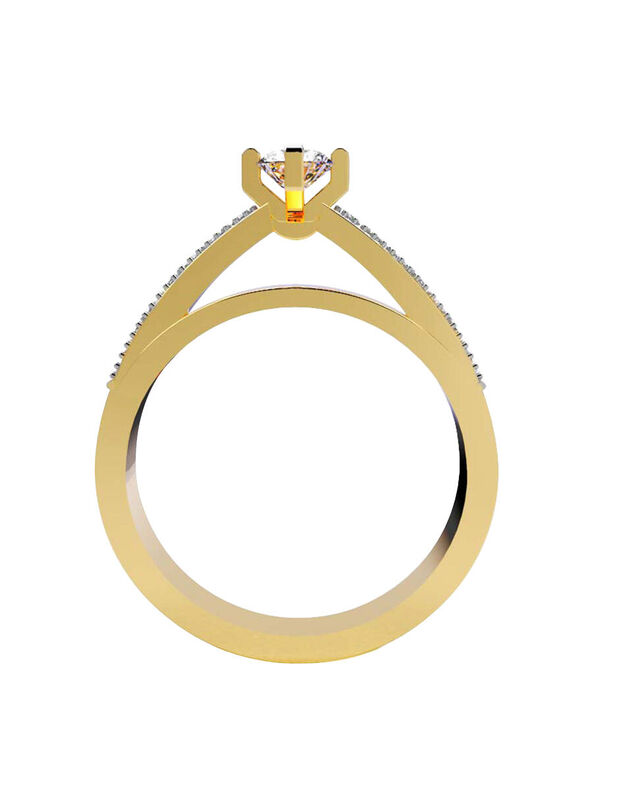 Anillo de Compromiso de 14K con Diamante de Lab... image number null