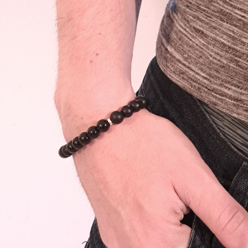 Pulsera Ajustable Ojo De Tigre Y &Oacute;nix Mate image number null