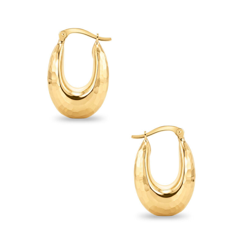 Arracadas Oro Amarillo Diamantado 10x15 Mm Luz ... image number null