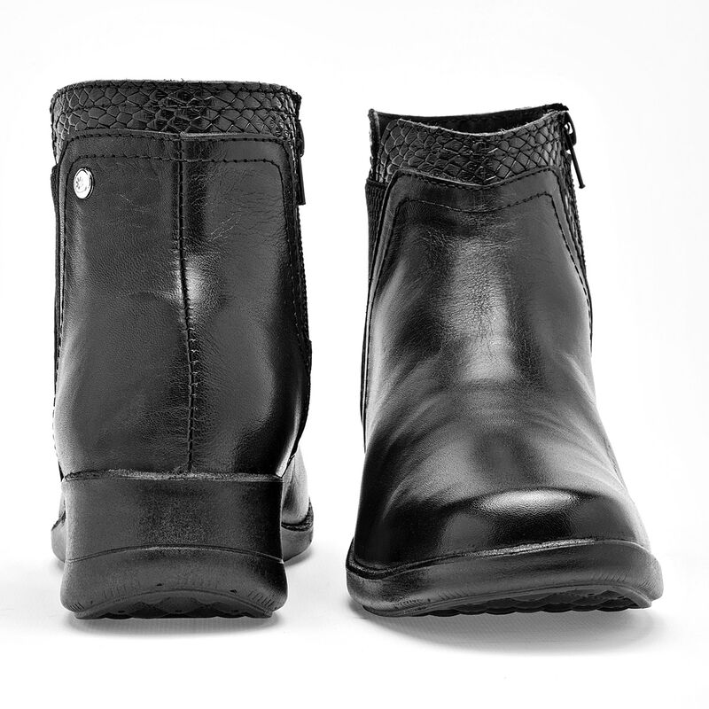 Moramora Bot&iacute;n para mujer negro, piel de borreg... image number null