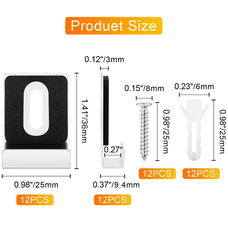 Clips Para Espejo Sokosey 12 Uds 3,6 &times; 2,5 &times; 0,... image number null