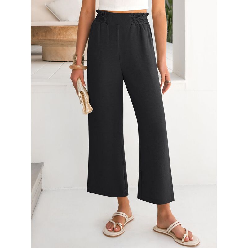 Pantalones Anrabess Corte Corto Pierna Ancha Ne... image number null