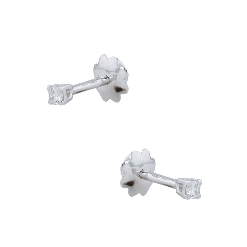 Broqueles De Oro Blanco 10k Con 5pts De Diamant... image number null