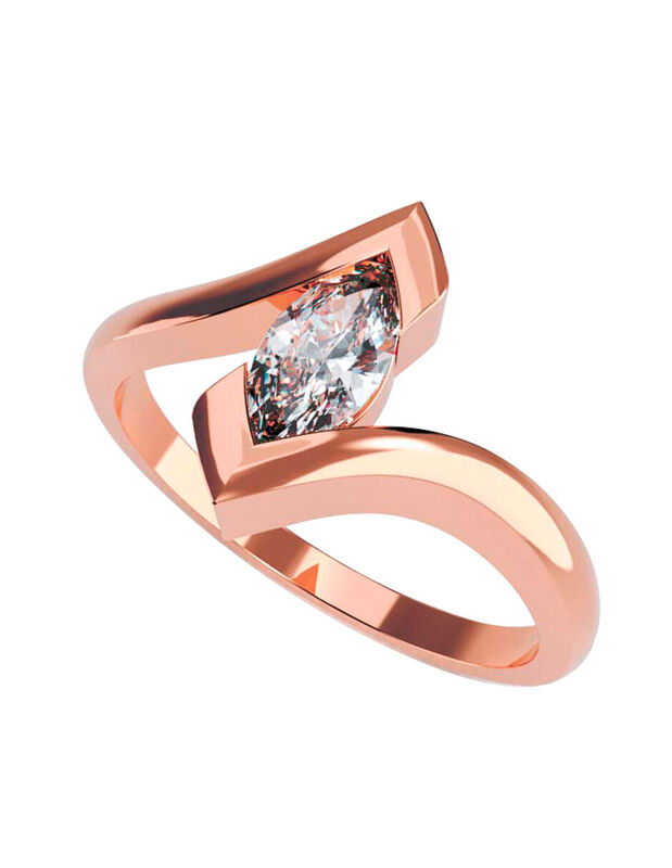 Anillo de Compromiso en Oro Rosa 14K con Diaman... image number null
