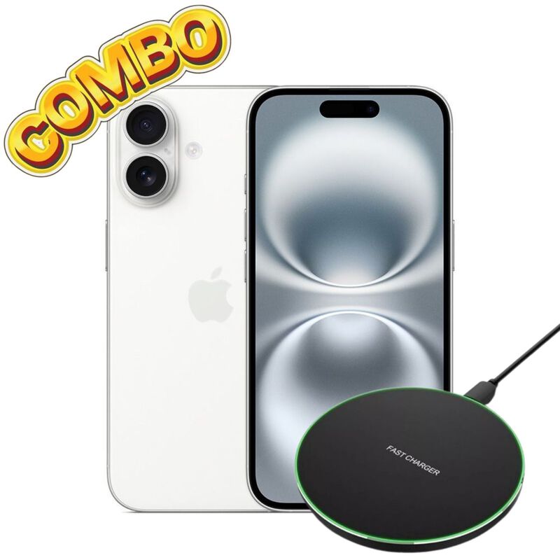 Combo iPhone 16 128GB Blanco + Cargador inalámb... image number null