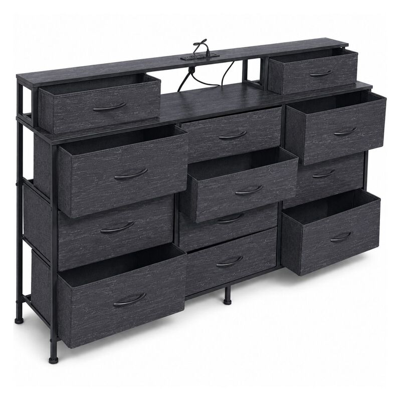 Comoda Cajonera 12 Cajones Tela Enchufes Usb Lu... image number null