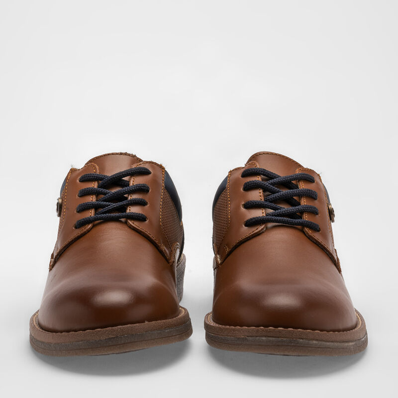Audaz Zapato Casual De Piel Para Ni&ntilde;o Caf&eacute; Mari... image number null