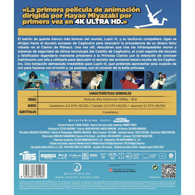El Castillo De Cagliostro Bluray Y 4k [blu-ray] image number null