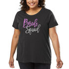 Camiseta De Talla Grande Word Art Para Mujer - Bride Squad- Gris