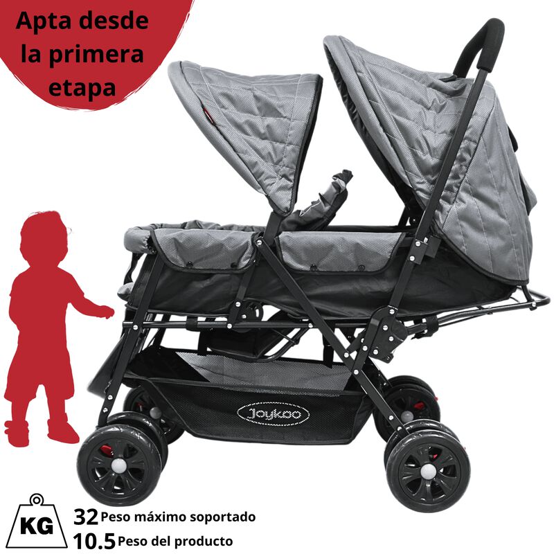 Carriola Doble para Beb&eacute;s Gemelar Plegable con ... image number null
