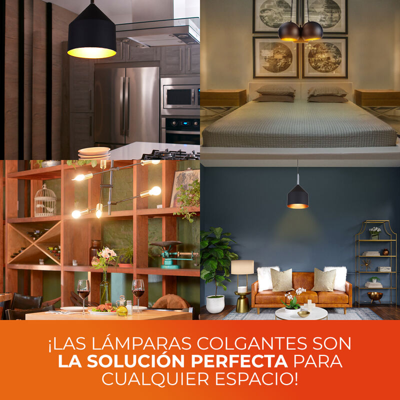 L&aacute;mpara Colgante Aluminio Negro 20w 100-240v image number null