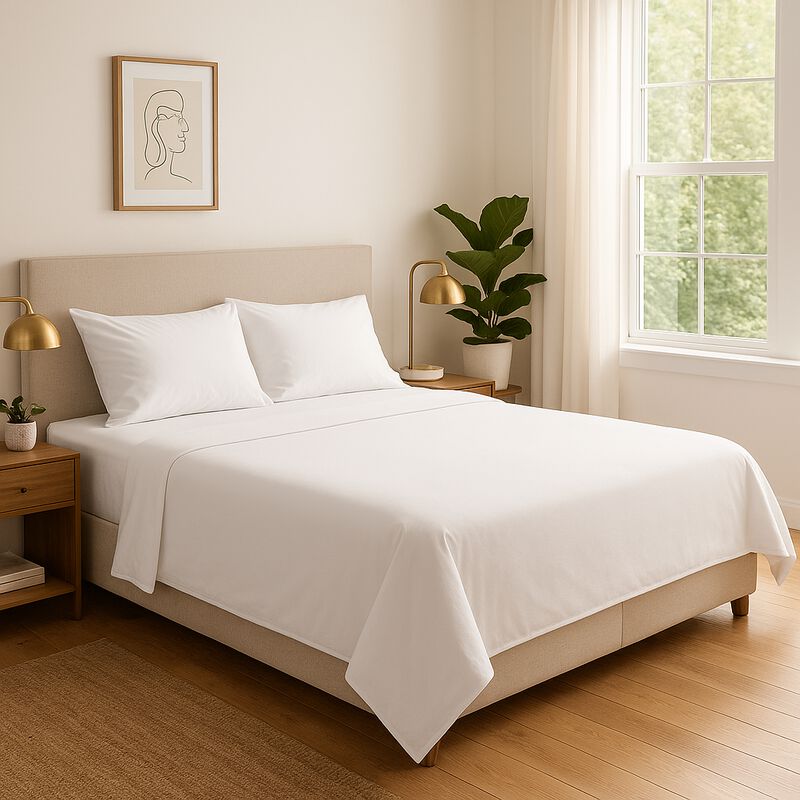 Juego de S&aacute;banas Tacto Algod&oacute;n Suaves y Durader... image number null