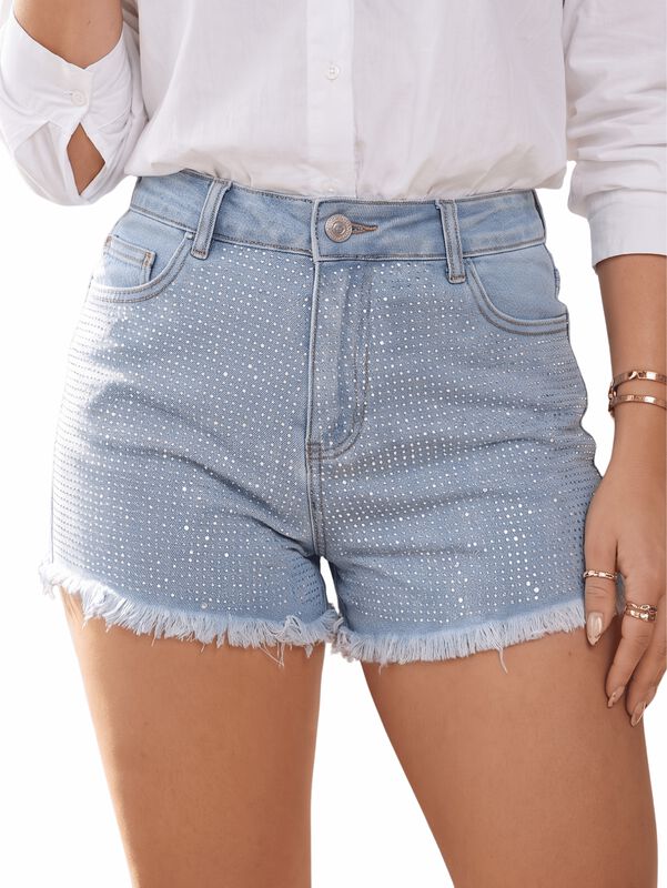 Short De Mezclilla Con Brillos Mezc-1014 Azul C... image number null