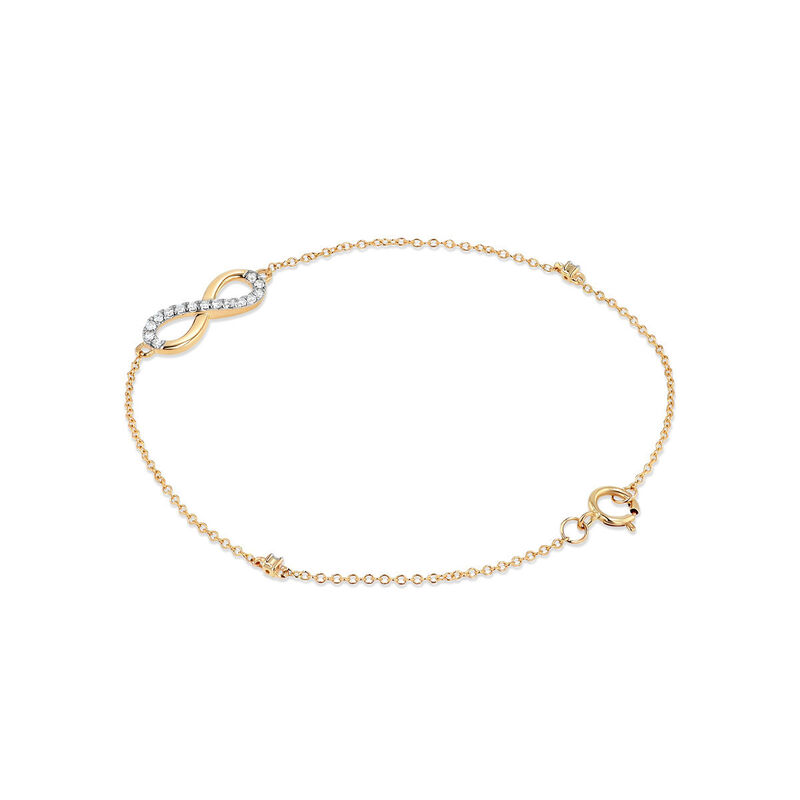 Pulsera Infinito Oro Amarillo 10k Diamante Fino... image number null