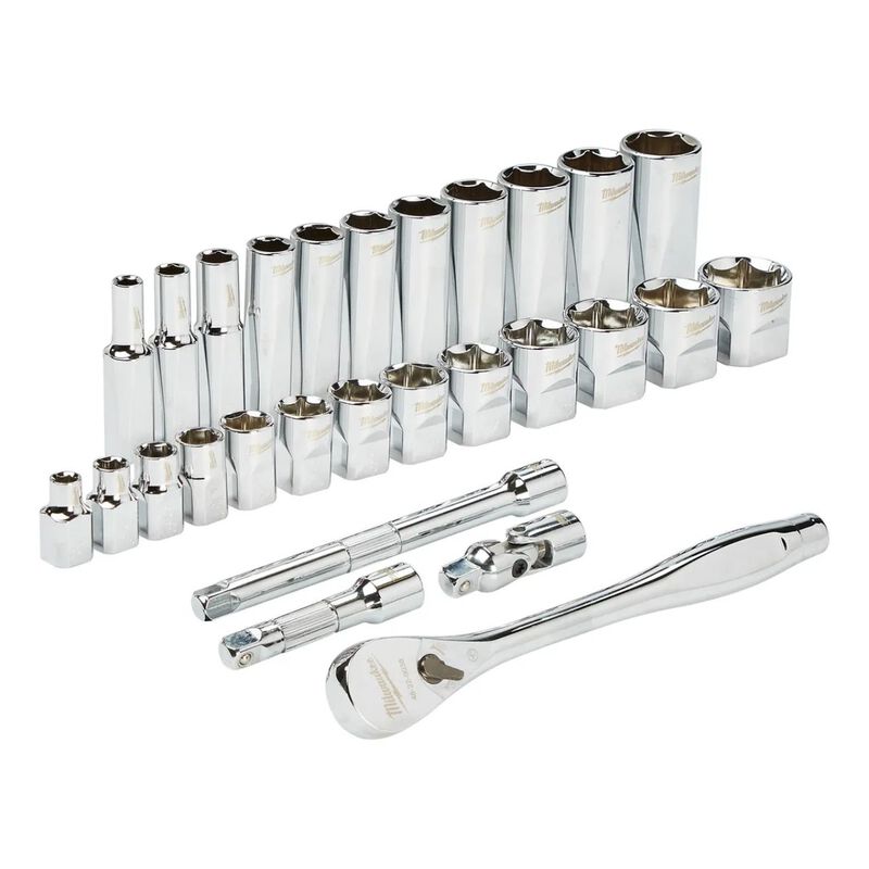 Juego de llave de trinquete y cubo de 3/8&Prime; y da... image number null