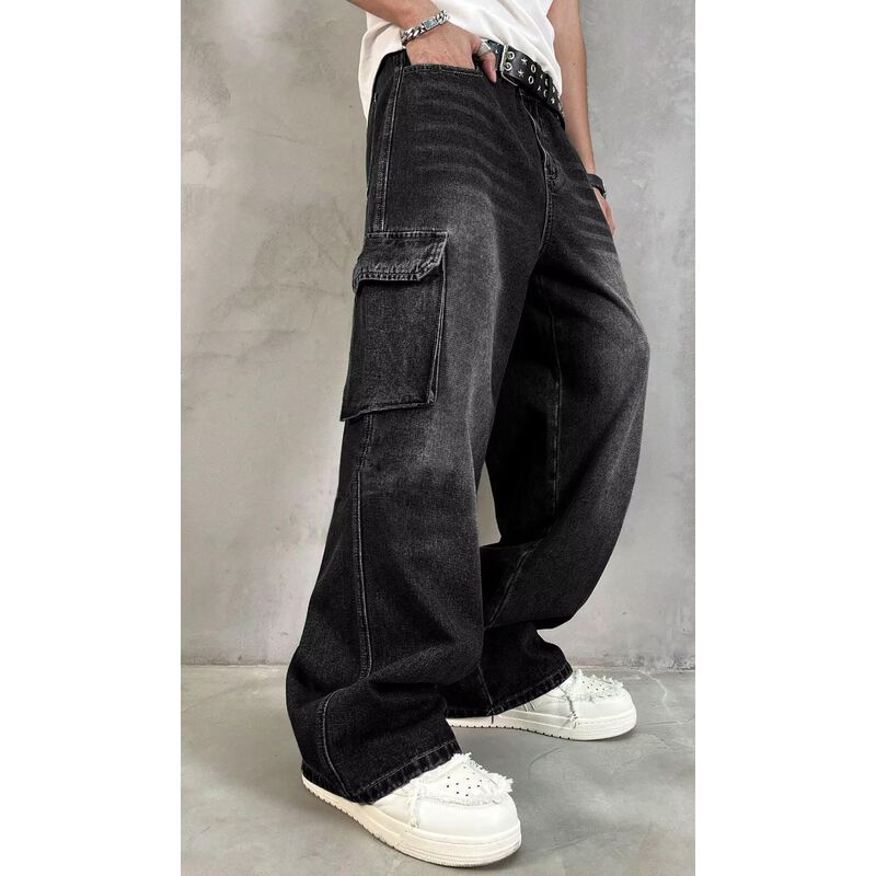 Jeans Cargo Hungson Holgados de Pierna Ancha Ne... image number null